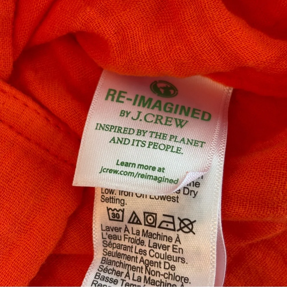 J. Crew Button Down Gauzy Top Women’s Size 4 Orange